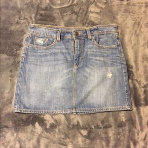 Gap Distressed Blue Jean Skirt, Size 6